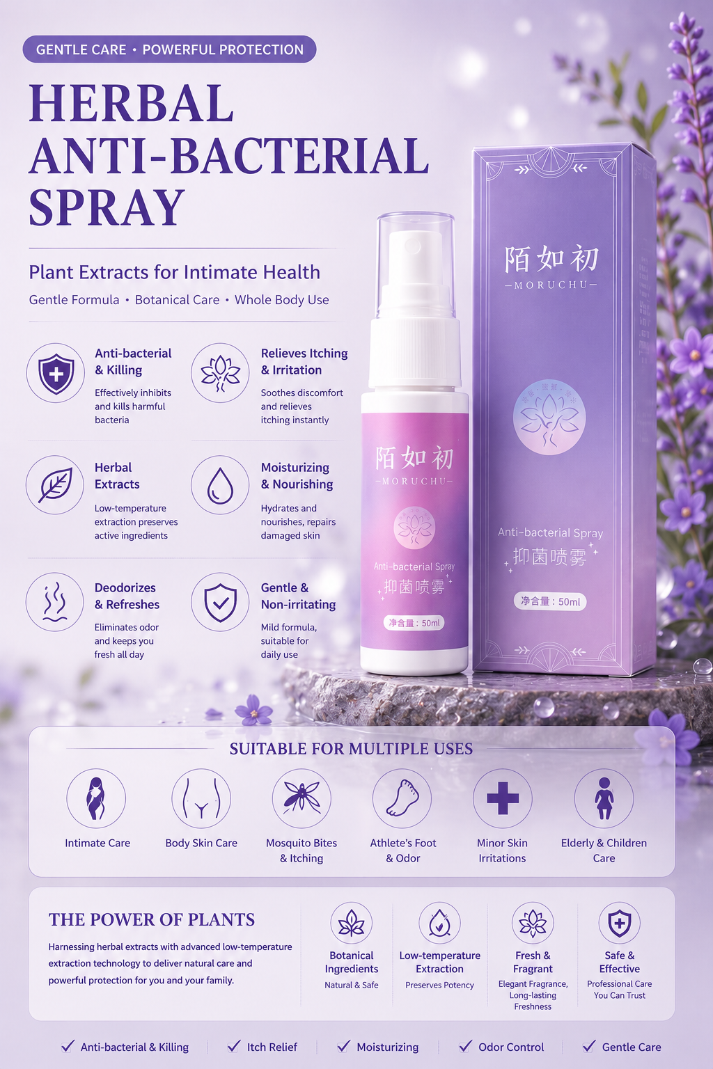 Women's Herbal Intimate Care Spray | Botanical Refreshing Mist