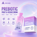 Prebiotic Fruit & Vegetable Drink for Bloat Reduction, Detox & Gut Cleansing – 10 Billion CFU, No Laxatives, 13 Fruit & Vegetable Fibers