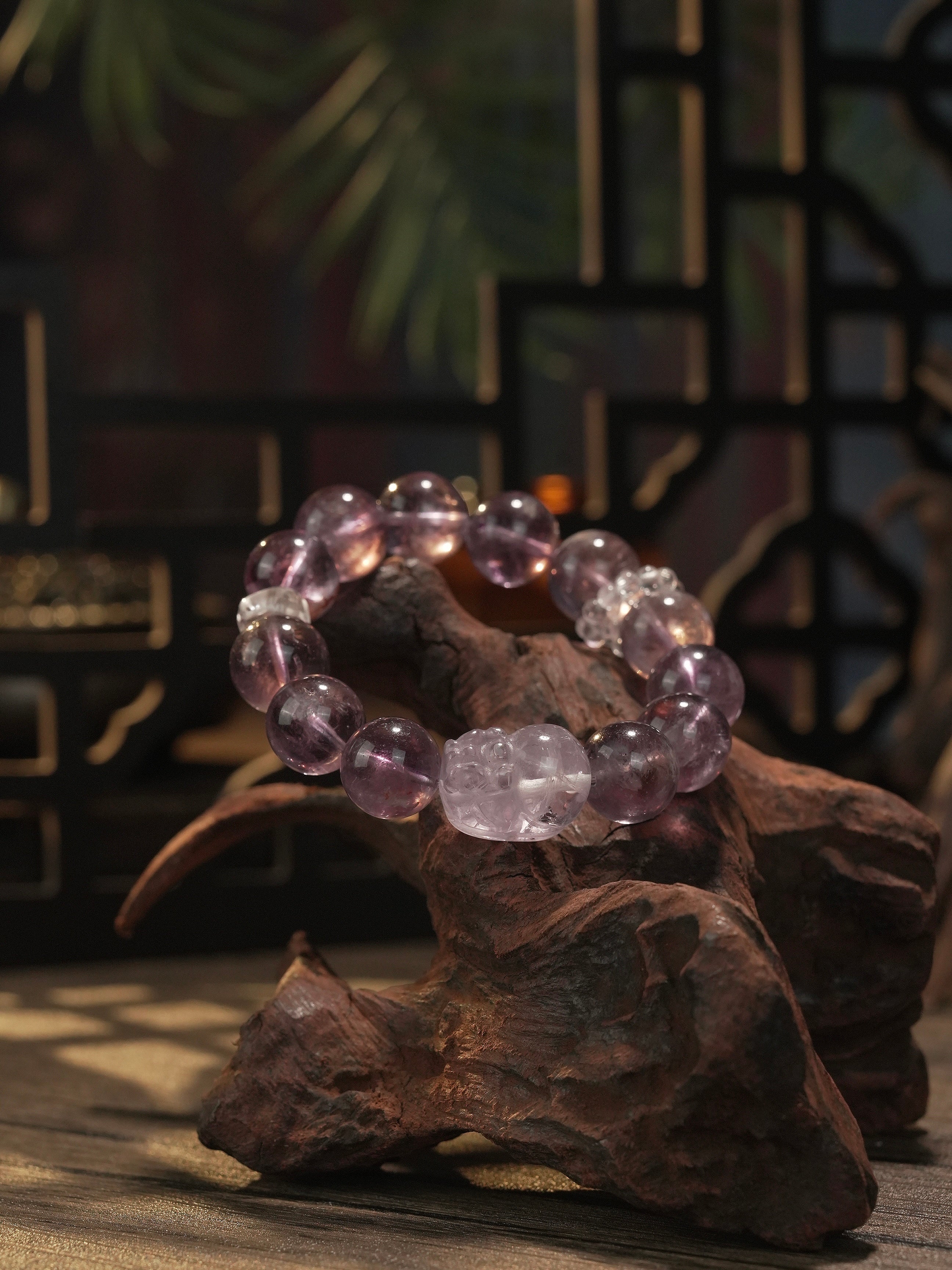 High Quality Natural Amethyst Pixiu Bracelet Luxury Crystal Wealth and Protection Bracelet