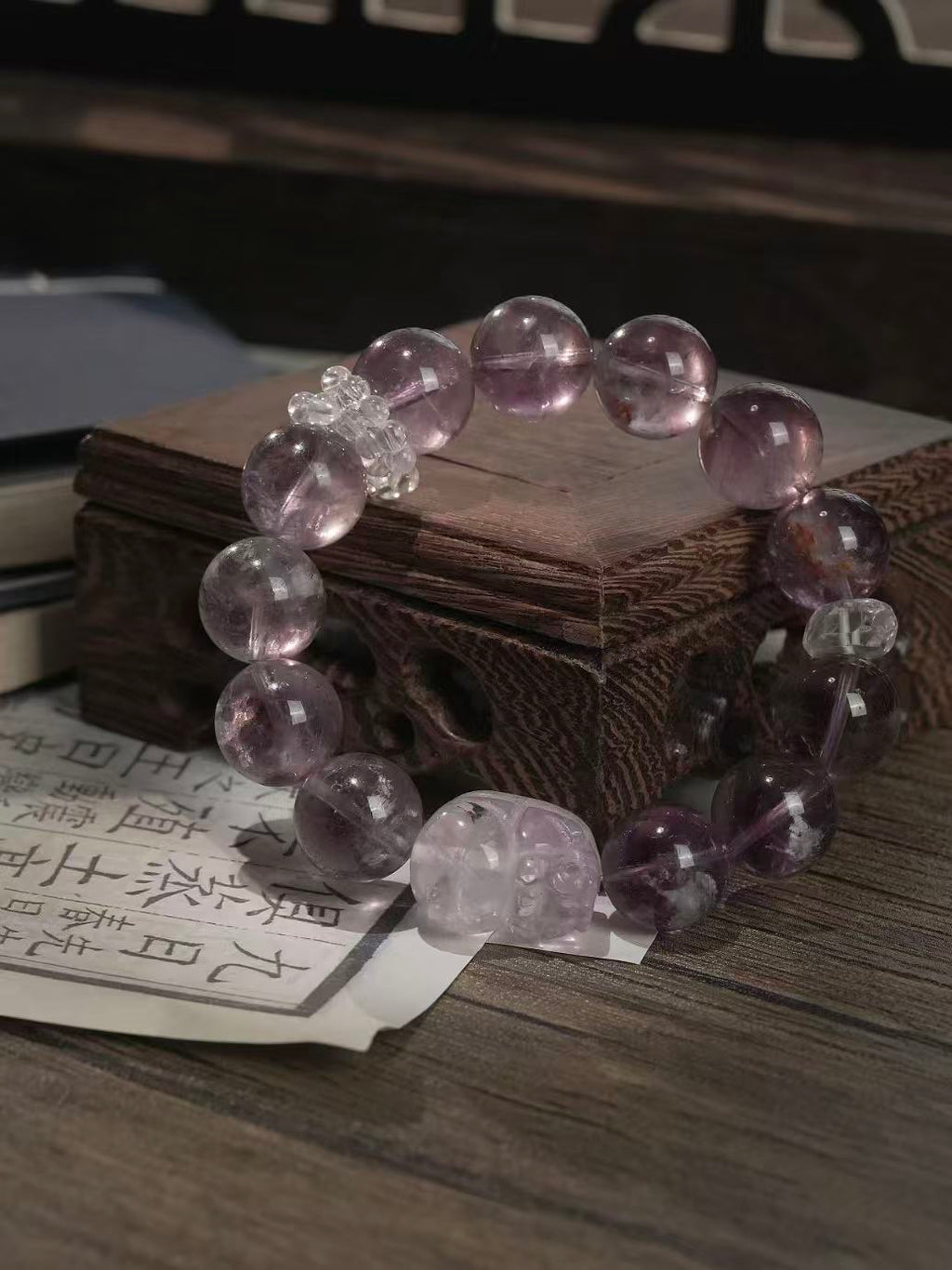 High Quality Natural Amethyst Pixiu Bracelet Luxury Crystal Wealth and Protection Bracelet