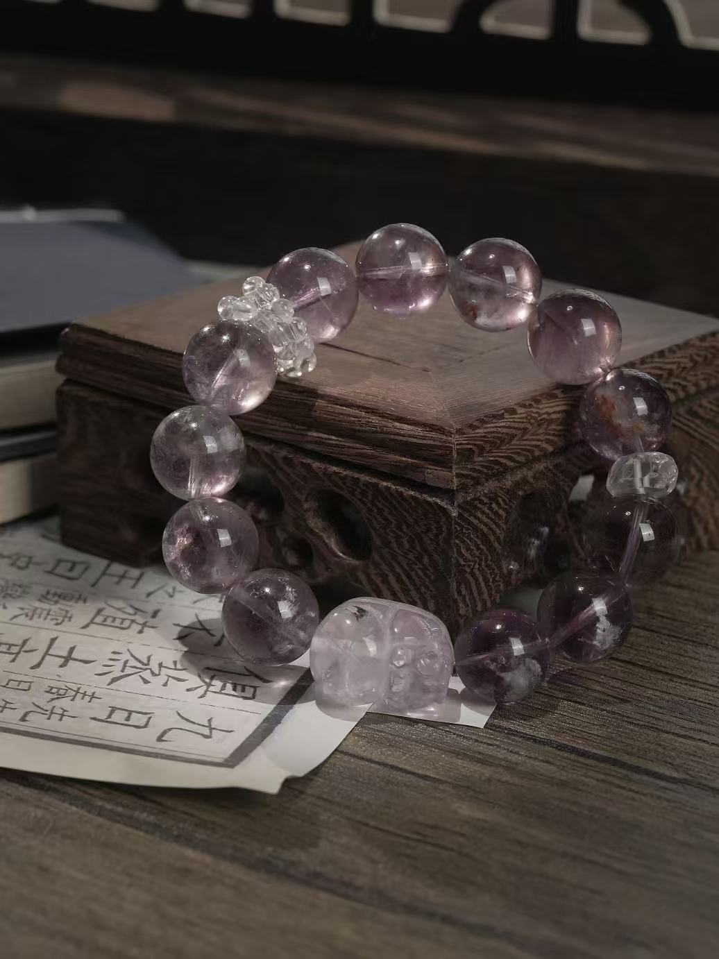 High Quality Natural Amethyst Pixiu Bracelet Luxury Crystal Wealth and Protection Bracelet