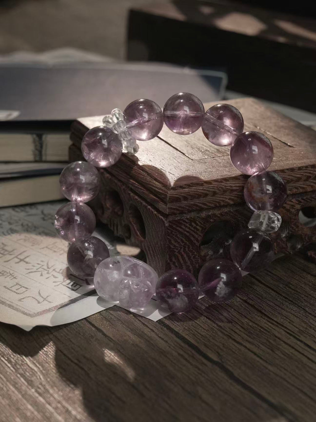 High Quality Natural Amethyst Pixiu Bracelet Luxury Crystal Wealth and Protection Bracelet