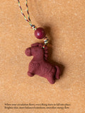Handmade Herbal Incense Horse Pendant, Chinese Style Aromatherapy Charm for Car, Bag, Closet and Room Decor for Relaxation and Good Energy