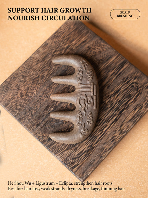 Handcrafted Herbal Massage Comb Anti Hair Loss & Hair Growth Support Boosts Blood Circulation & Relieves Stress