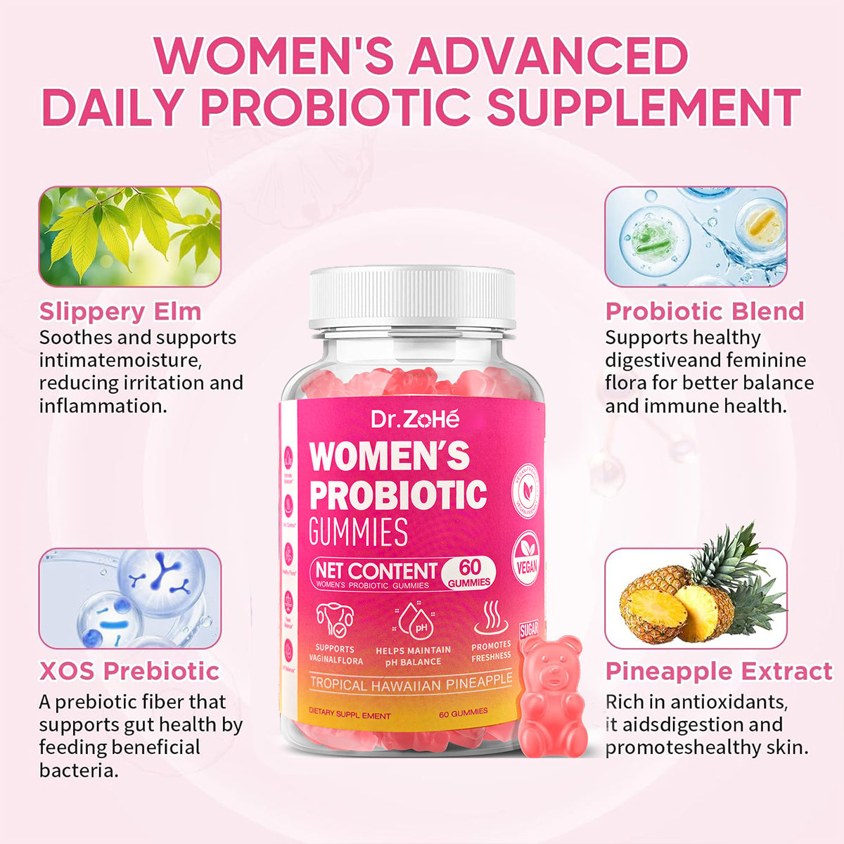 Women’s Probiotic Gummies | Supports Gut Health, pH Balance & Daily Feminine Wellness