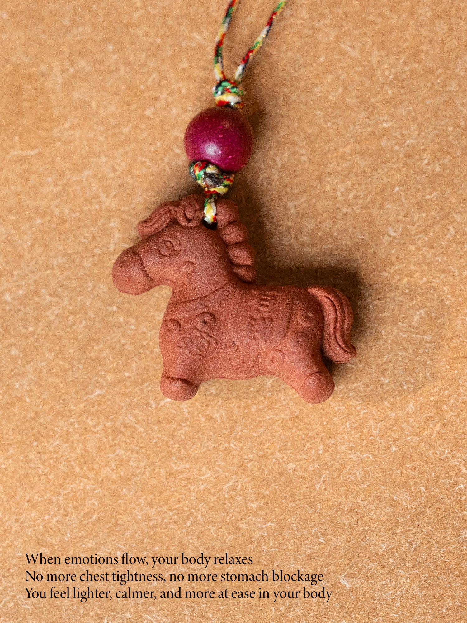 Handmade Herbal Incense Horse Pendant, Chinese Style Aromatherapy Charm for Car, Bag, Closet and Room Decor for Relaxation and Good Energy