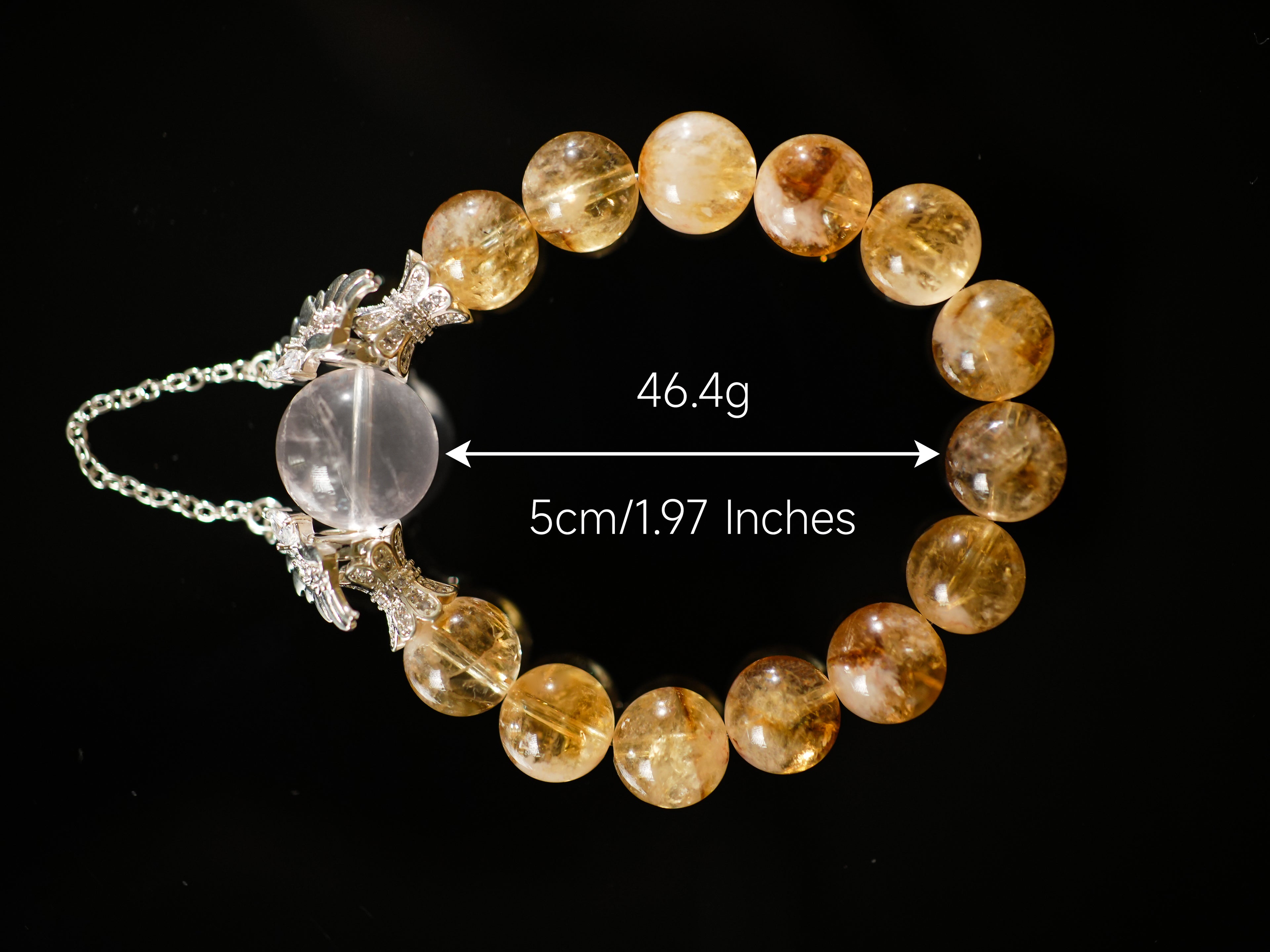 Natural Golden Citrine Crystal Bracelet for Wealth Career Success and Abundance High Quality