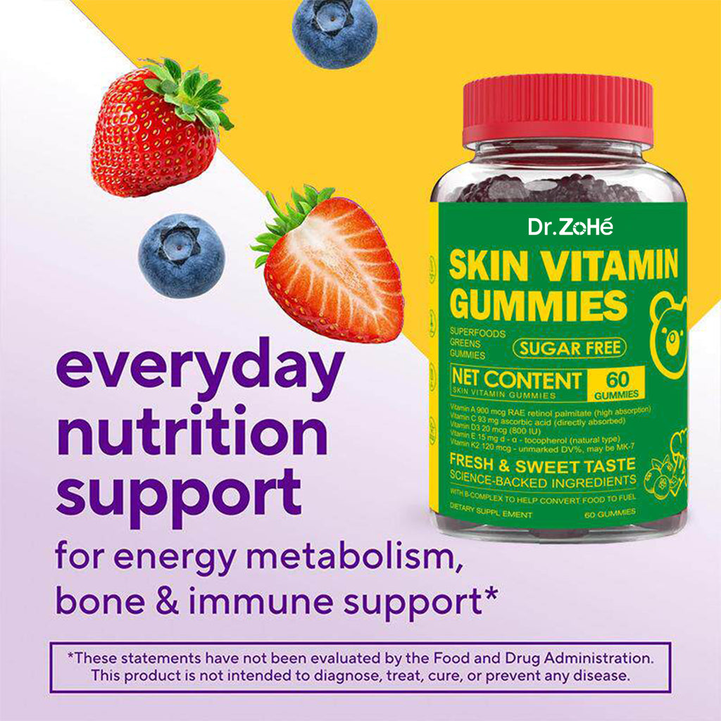 Daily Skin Support Gummies with Vitamins, Botanicals & Antioxidants
