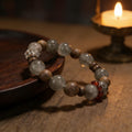 Natural Green Phantom Clear Quartz Bracelet Business Luck Wealth Expansion & Prosperity Energy