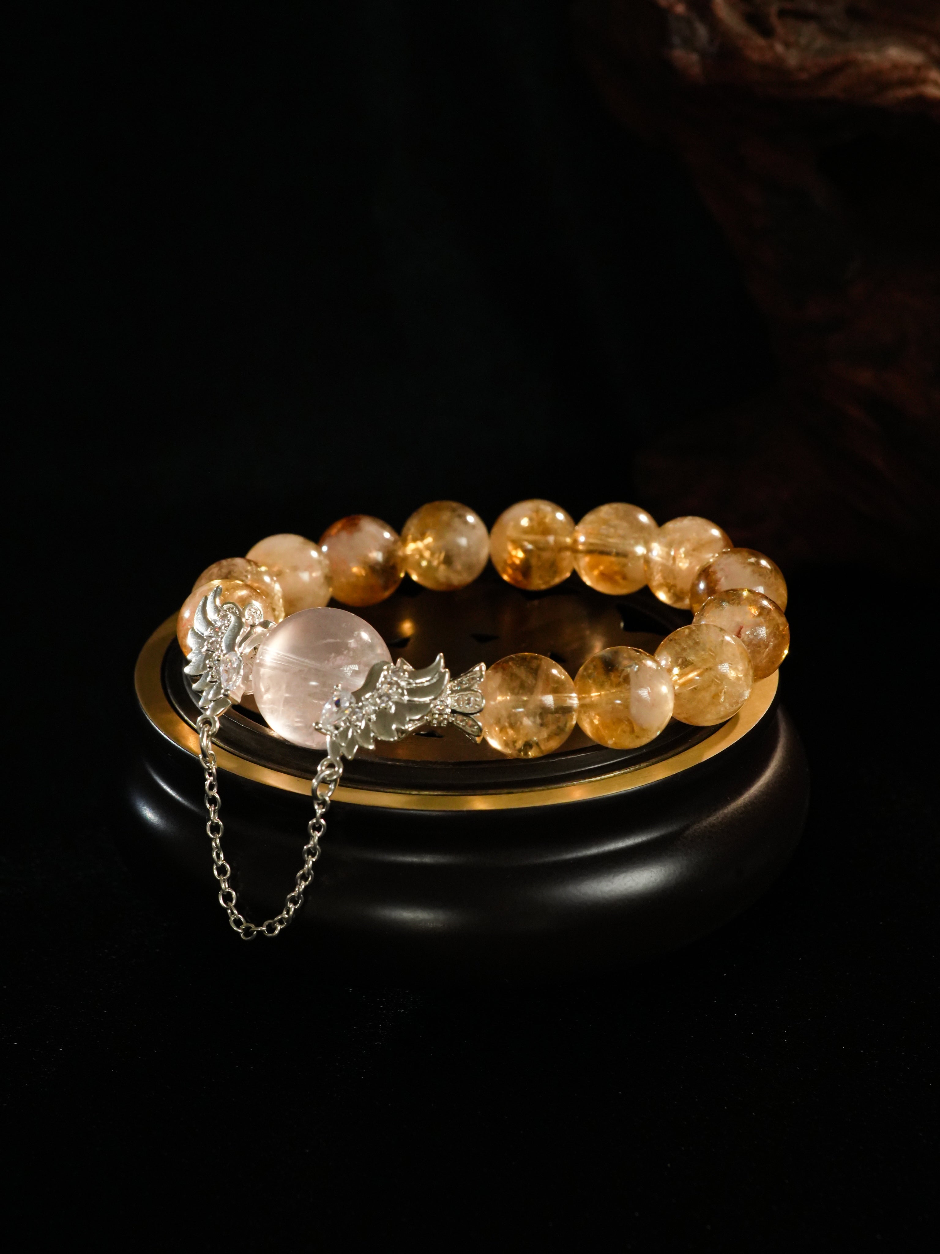 Natural Golden Citrine Crystal Bracelet for Wealth Career Success and Abundance High Quality