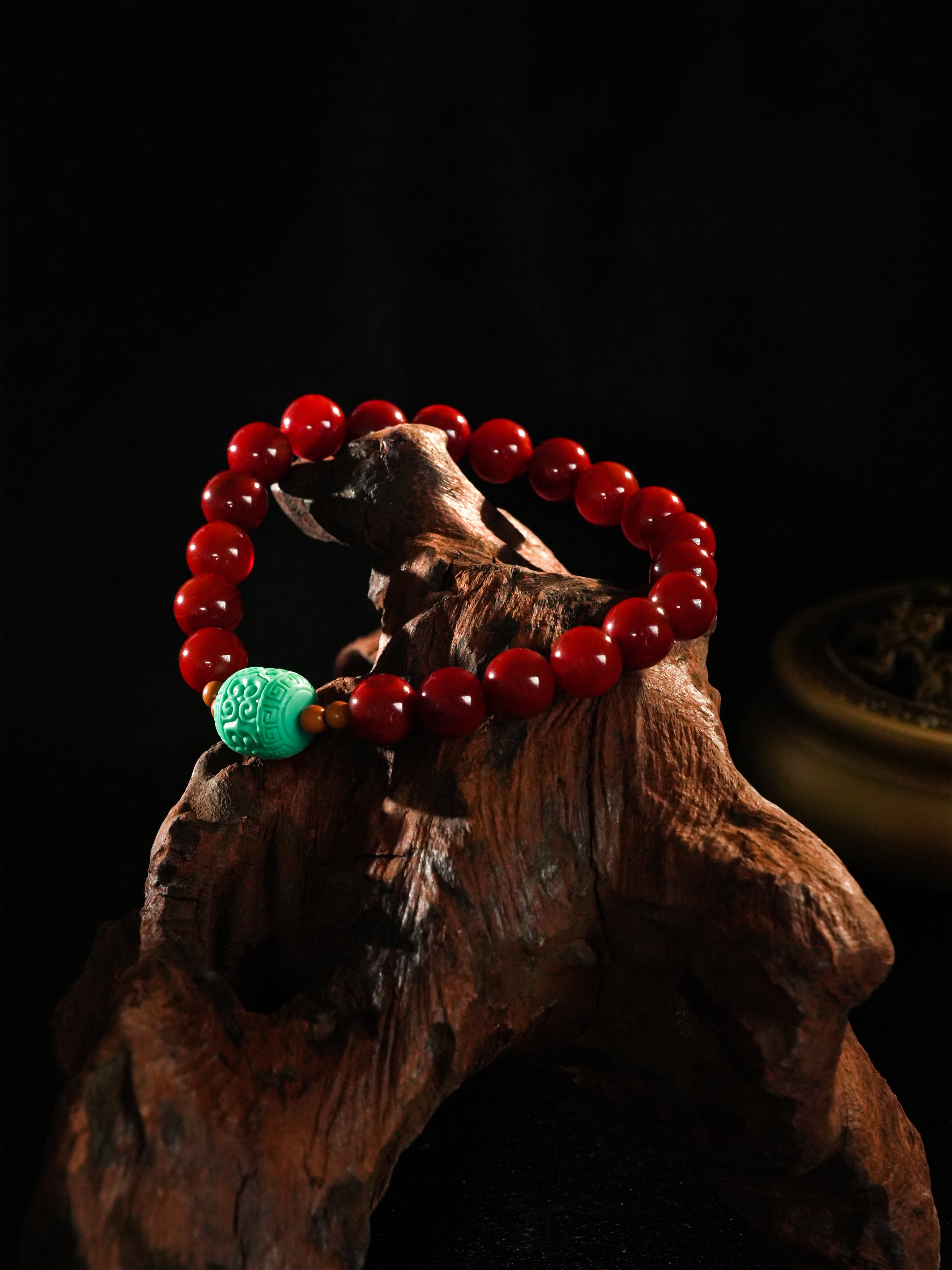 Natural Red Agate Crimson Guardian Beads Bracelet for Luck Shift and Energy Boost