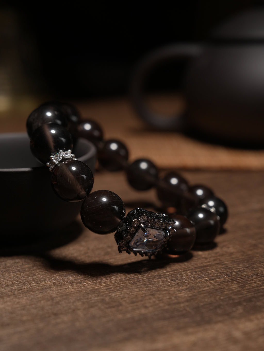 Protect Your Energy Natural Crystal Black Obsidian Bracelet Absorb Negative Energy