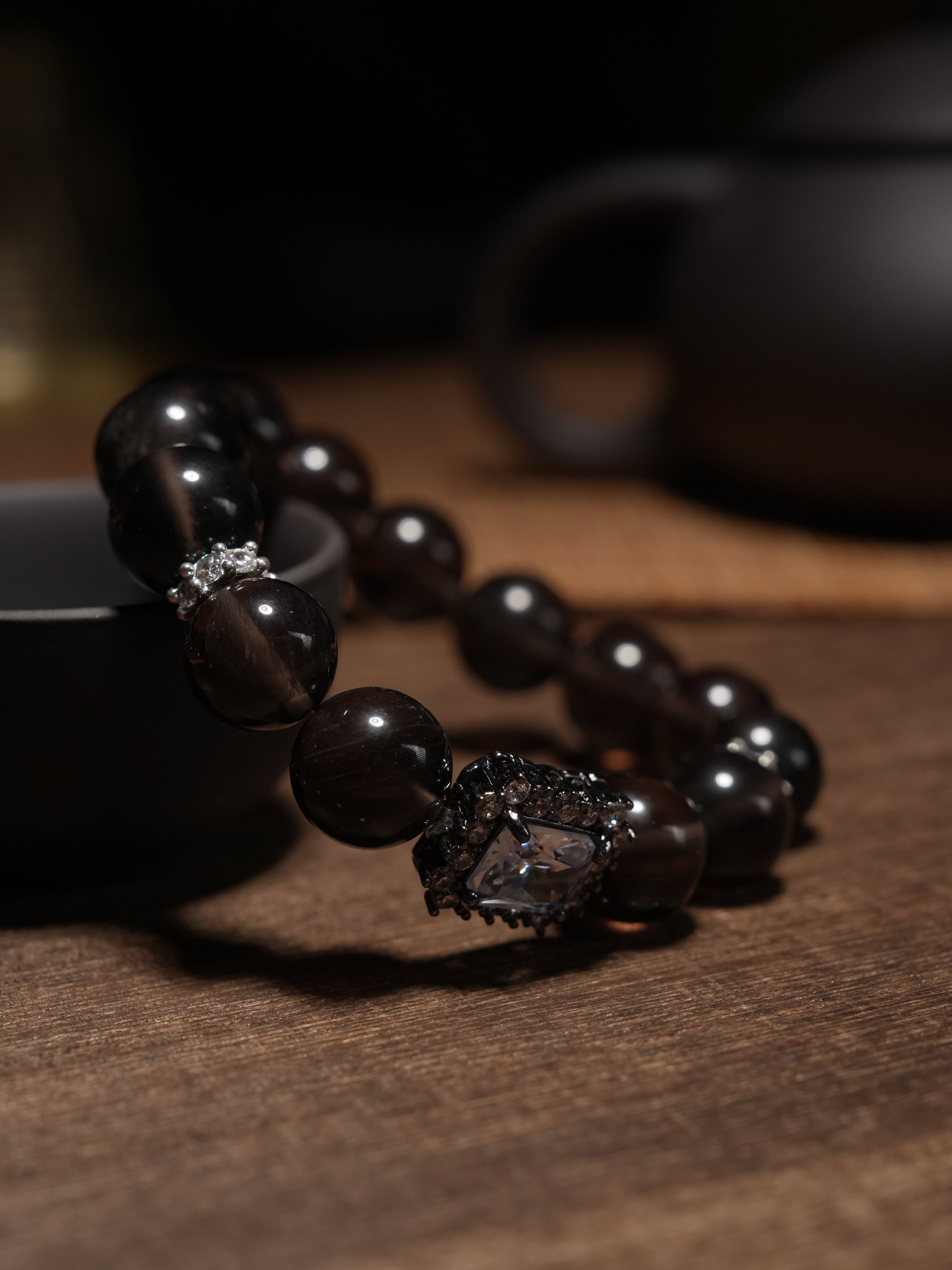 Protect Your Energy Natural Crystal Black Obsidian Bracelet Absorb Negative Energy