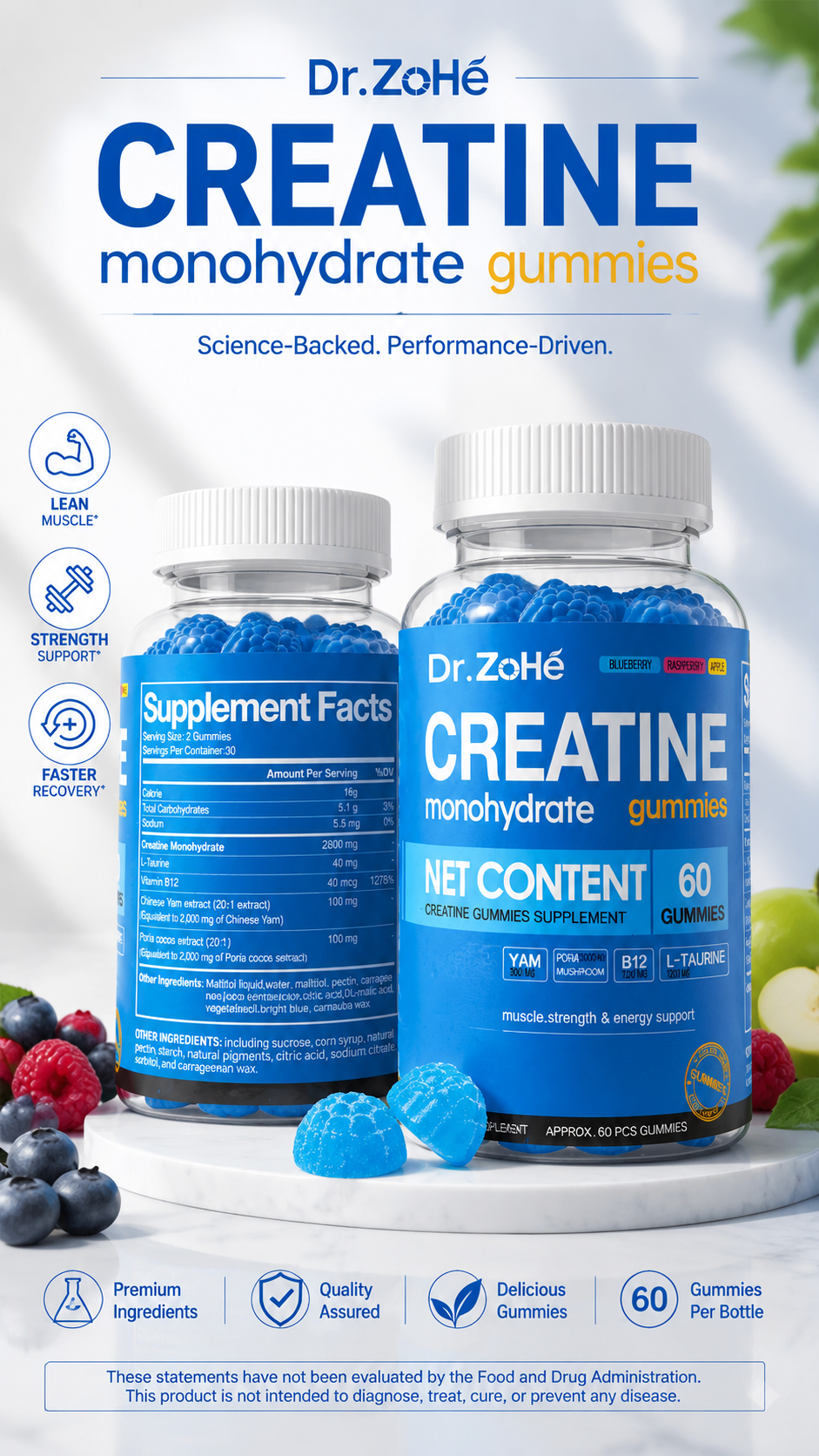 Creatine Gummies for Muscle Growth, Strength & Faster Recovery